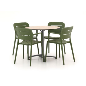 Forza Pazzia/Canzo ø 80cm dining tuinset 5-delig stapelbaar - Laagste prijsgarantie!