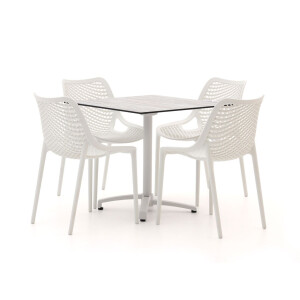 Forza Ripi/Canzo 80cm dining tuinset 5-delig stapelbaar inklapbaar - Laagste prijsgarantie!