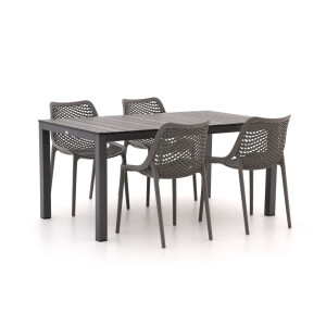 Forza Ripi/Fidenza 160cm dining tuinset 5-delig stapelbaar - Laagste prijsgarantie!