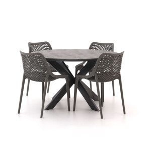 Forza Ripi/Fidenza ø126cm dining tuinset 5-delig stapelbaar - Laagste prijsgarantie!