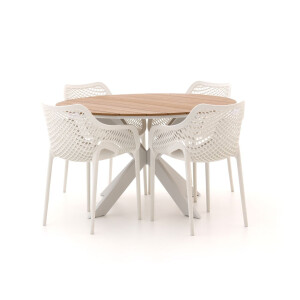 Forza Ripi/Fidenza ø126cm dining tuinset 5-delig stapelbaar - Laagste prijsgarantie!