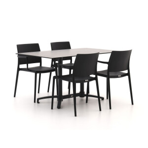 Forza Sile/Canzo 140cm dining tuinset 5-delig stapelbaar inklapbaar - Laagste prijsgarantie!