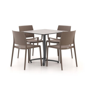 Forza Sile/Canzo 80cm dining tuinset 5-delig stapelbaar inklapbaar - Laagste prijsgarantie!
