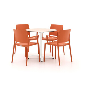 Forza Sile/Canzo ø 80cm dining tuinset 5-delig stapelbaar inklapbaar - Laagste prijsgarantie!