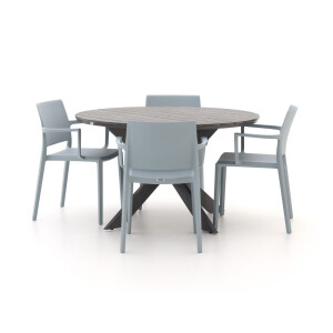 Forza Sile/Fidenza ø126cm dining tuinset 5-delig stapelbaar - Laagste prijsgarantie!