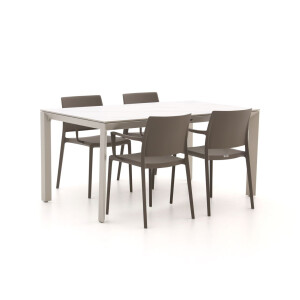 Forza Sile/Sestino 160cm dining tuinset 5-delig stapelbaar - Laagste prijsgarantie!