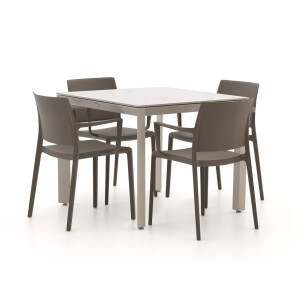 Forza Sile/Sestino 90cm dining tuinset 5-delig stapelbaar - Laagste prijsgarantie!