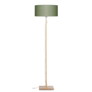 Good&Mojo Vloerlamp 'Fuji' Bamboe en Eco linnen, kleur Groen