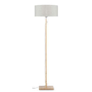 Good&Mojo Vloerlamp 'Fuji' Bamboe en Eco linnen, kleur Beige