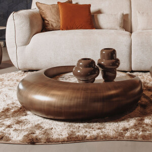 Tower Living Ronde Salontafel 'Castello' Marmer-keramiek / brons, 100cm