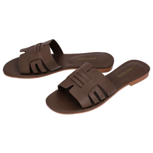 esmara Dames slippers - met leer (Bruin, 39)