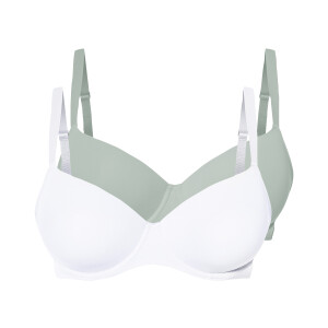 esmara 2 dames beugel-BH&apos;s (Mint/wit, 95C)