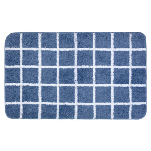 LIVARNO home Badmattenset (Badmat zonder toiletuitsparing, Blauw/wit)