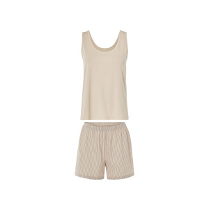 esmara Korte linnen dames pyjama (Beige, XS (32/34))