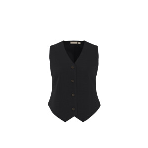 ESMARA Dames gilet met linnen (Zwart, 34)