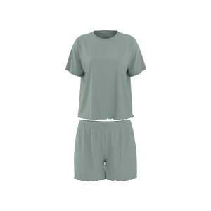 ESMARA Dames Geribbelde Pyjama (Groen, L (44/46))