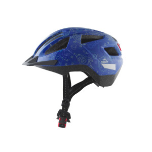 CRIVIT Kinder fietshelm met achterlicht (Raketten/blauw)