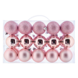 LIVARNO home 30 Kerstballen (Goud, roze, koper)