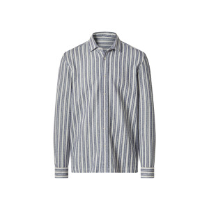 esmara Men Heren overhemd (Wit/blauw, XL (43/44))