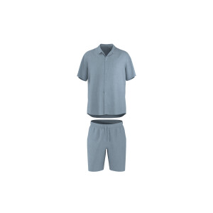 ESMARA MEN Mousseline heren shortama (Blauw, S)