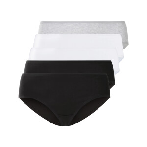 esmara Dames Hipster 5-pack (Zwart/grijs/wit, XL (48/50))