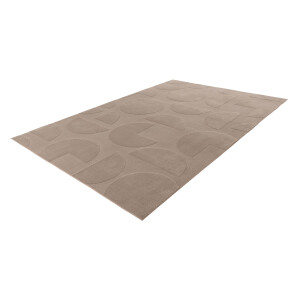 KAYOOM Vloerkleed Niburi 100 - laagpolig & moderne glans (425, Taupe, 80 x 150 cm)