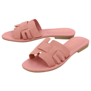 ESMARA Leren dames slippers (Lichtroze, 39)
