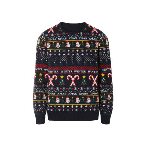 LIVERGY Heren Kersttrui (Marineblauw, XXL)