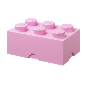 LEGO Opbergdoos met 6 noppen, stapelbaar. (Roze)