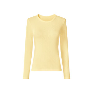 esmara Rib dames longsleeve (Geel, L (44/46))