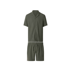esmara Men Korte mousseline heren pyjama (Kaki, L)