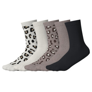 ESMARA 5 Paar dames sokken (gedessineerd/wit/beige/zwart, 35-38)