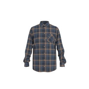ESMARA MEN Heren flanellen overhemd (Geruit/marineblauw/beige, S (37/38))