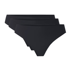 esmara Set van 3 dames lasercut strings - onzichtbaar & seamless (Zwart, M (40/42))
