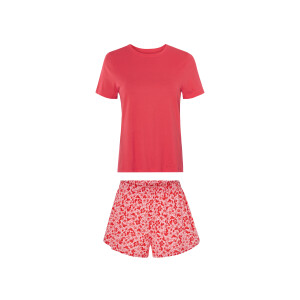 esmara Korte dames pyjama (Rood/donkerroze, S (36/38))