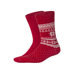 esmara 2 Paar thermosokken (Rood, 35-38)
