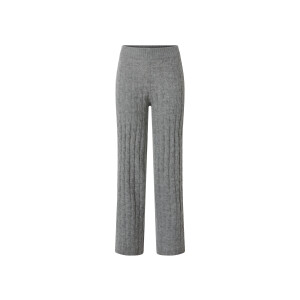 ESMARA Dames gebreide broek, met kabelpatroon (Grijs, XS (32/34))