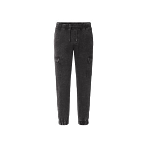 LIVERGY Heren denim joggers (Grijs, XL)