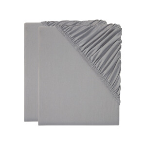 LIVARNO home 2 jersey hoeslakens 140-160 x 200 cm (Grijs)
