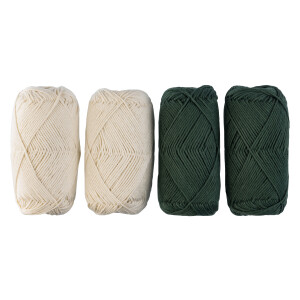 crelando Katoengaren set 4 x 50 g (Beige/olijf)