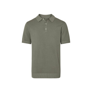 esmara Men Gebreid heren poloshirt (Kaki, XL)