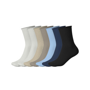 ESMARA 7 Paar dames sokken (wit/beige/blauw/navy/zwart, 35-38)