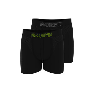CRIVIT Set van 2 heren sportboxers (Zwart/geel, M)