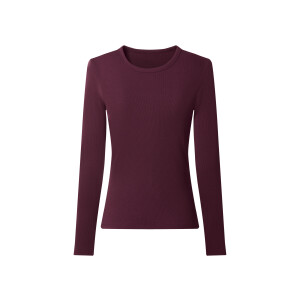 esmara Rib dames longsleeve (Lila, XS (32/34))