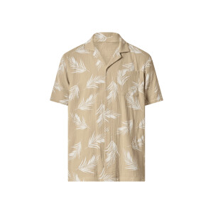 ESMARA MEN Mousseline heren overhemd (Beige/print, S)