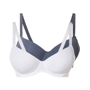 esmara 2 dames beugel-bh's (90C, Blauw/wit)