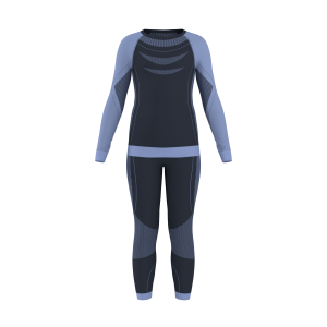 CRIVIT Kinder ski-ondergoed, seamless, 2-delig (Marineblauw, 134/140)