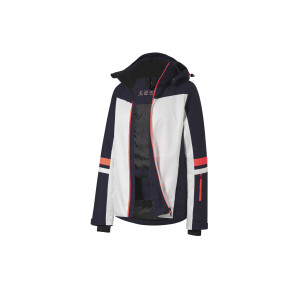 CRIVIT Dames ski-jas Premium (Wit/marineblauw/koraal, L (44/46))