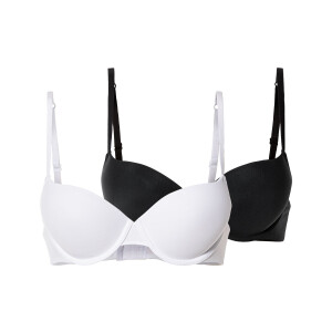 esmara Dames push-up beha&apos;s (80D, Zwart/wit)