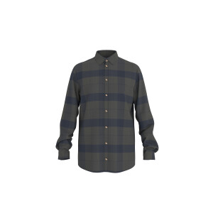 ESMARA MEN Heren flanellen overhemd (Ruit/olijf/navy, M (39/40))